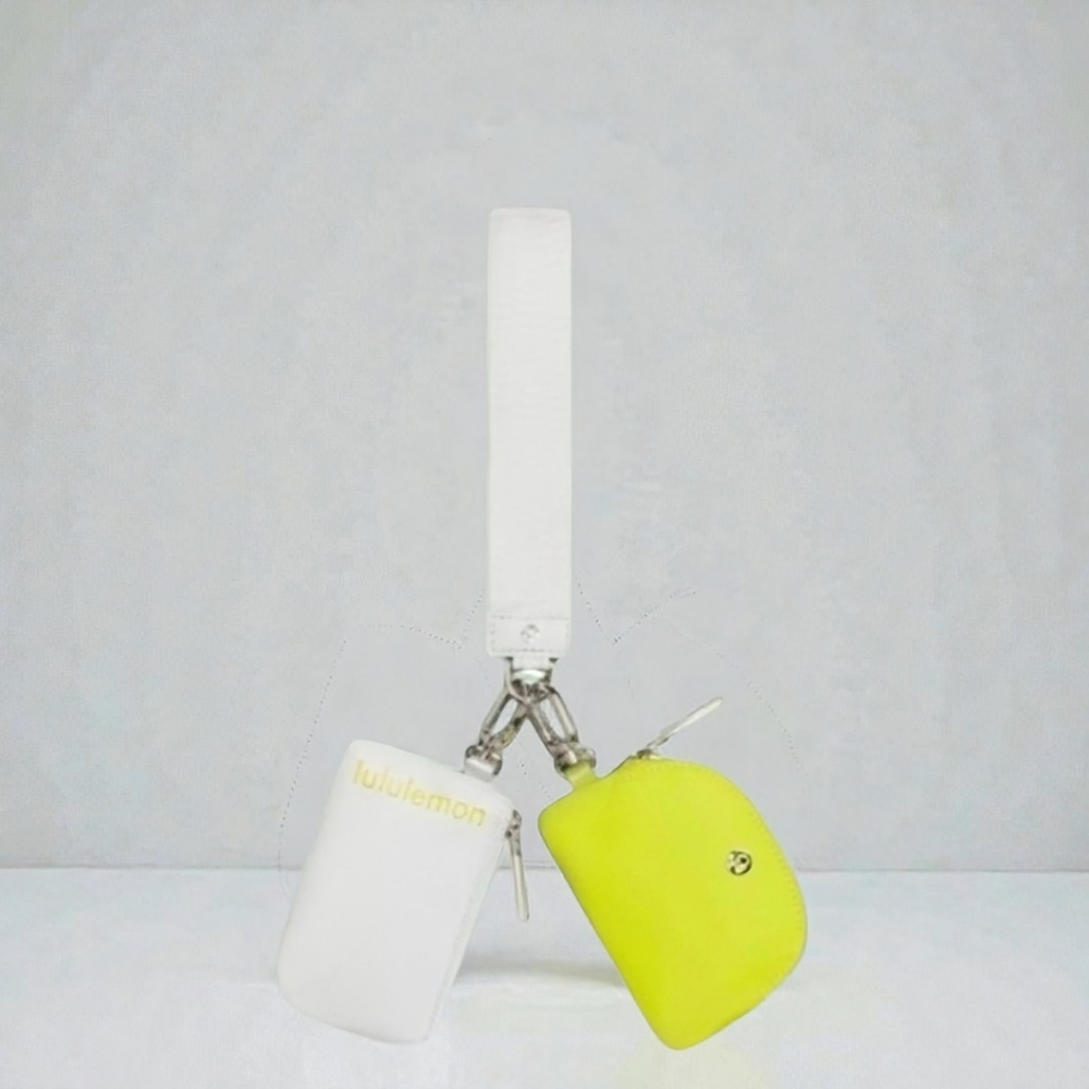 NEW Lululemon Dual Pouch Wristlet Vapor/Lichen Yellow